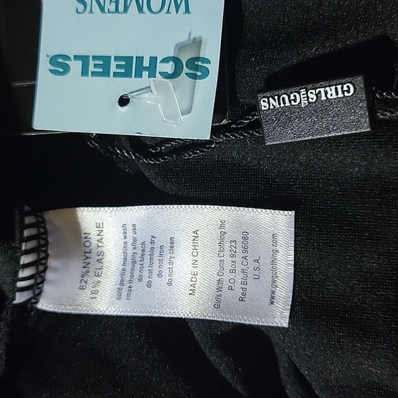 NWT Girls With Guns Scheels Black Pink Women's Swimsuit Bottom Cheek Thong Sz XL - Picture 6 of 6